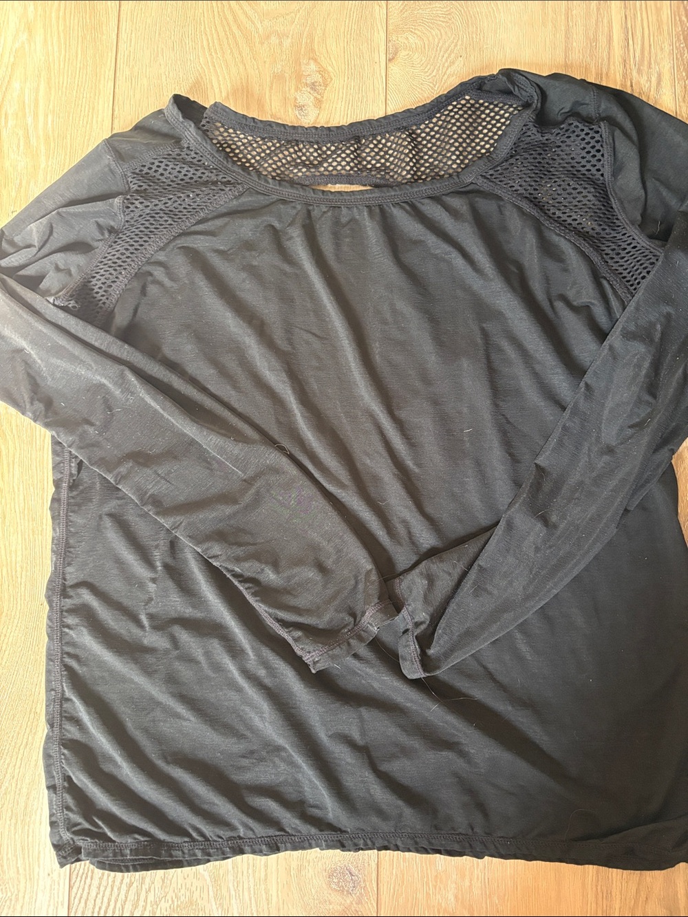 Zella Black Long Sleeve Top with Mesh Shoulders
